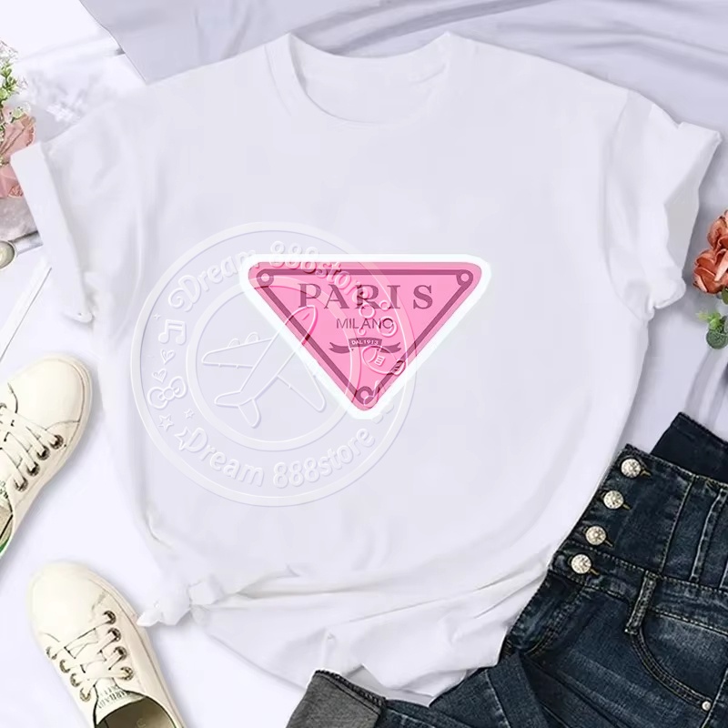 Streetwear Brand Aesthetic - Damesmodemerk Paris Milano Grafisch T-shirt Vintage