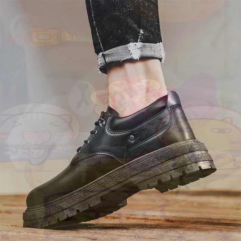 Streetwear Brand Global - Donker natuurlijk leer Mode-sneakers Tennis Herensneakers