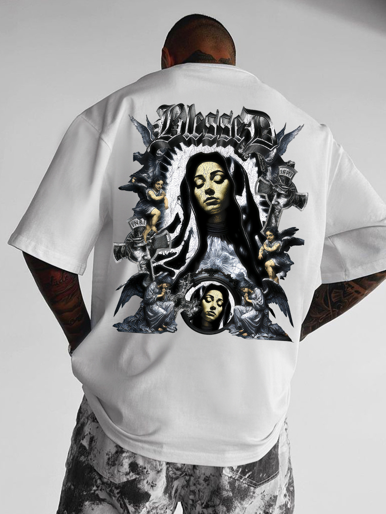 Gothic Streetwear Brand - Herens oversized gothic christelijk streetwear T-shirt