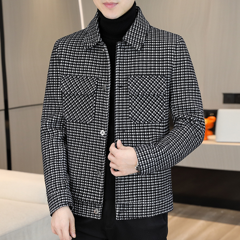 Streetwear Brand Fashion - Merk Winter Plaid Wollen Jassen Mannen